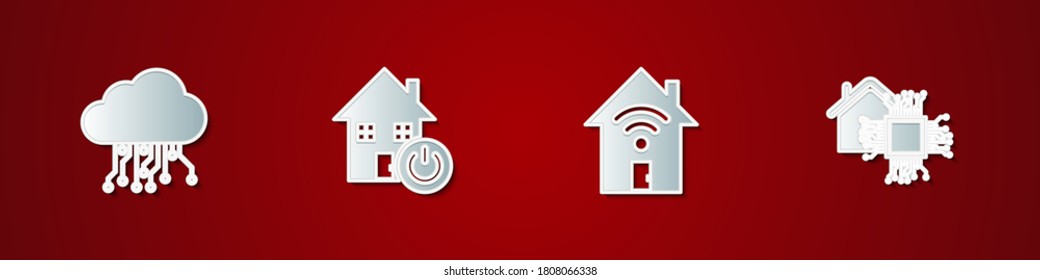 Set Internet of things, Smart home, with wi-fi and icon. Vector.