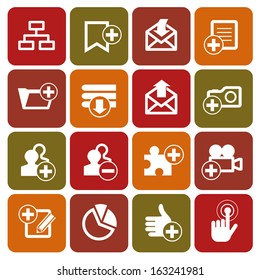 Set of internet web icons, vector illustration