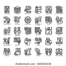Set of Intervivew thin line and pixel perfect icons for any web and app project. 
