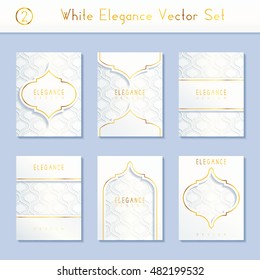 Set of intricate white brochure designs (eps10); US Letter size. Easily croppable to A4. Jpg versions also available