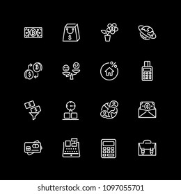 Set of investment, business, buying line icons