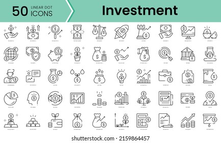 Set of investment icons. Line art style icons bundle. vector illustration