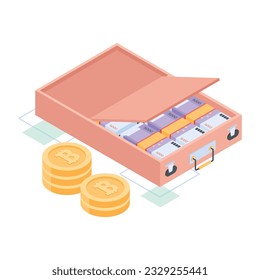 Set of Investment Isometric Icons 

