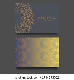 Set invitation card cover with a mandala with a black background.Vector EPS10