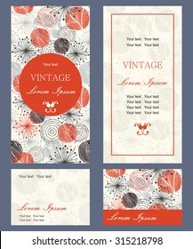 set of invitation cards