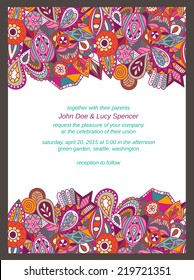 Set of invitation cards. Cute abstract pattern.