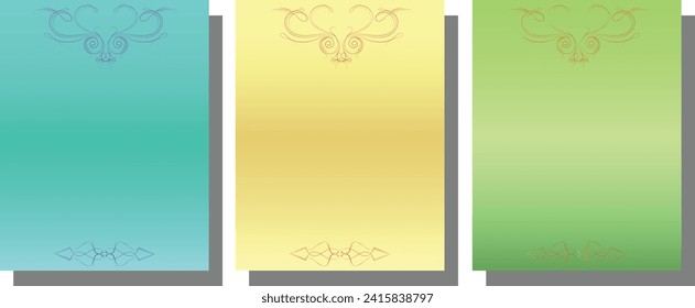 Set of invitation cards. Set of luxury invitation card background vector designs in stunning quality. Vector 10 EPS illustration. Easy to use.