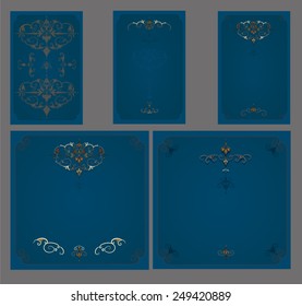 set of invitation cards. Ornate patterns.