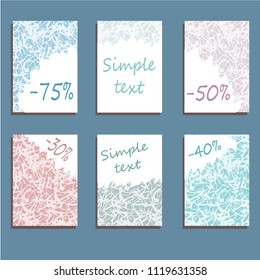 A set of invitation cards for sale, a template for invitations with a grunge pattern and a place for an inscription.