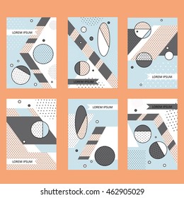 Set invitation with geometric shapes. Covers for books, postcards, flyer, notebooks, cover magazines. Vector Illustration. eps10