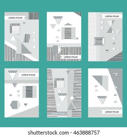Set invitation with geometric shapes. Covers for books, postcards, flyer, notebooks, cover magazines. Vector Illustration. eps10