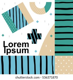 Set invitation with geometric shapes. Covers for books, postcards, flyer, notebooks, cover magazines. Vector Illustration. eps10
