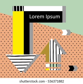Set invitation with geometric shapes. Covers for books, postcards, flyer, notebooks, cover magazines. Vector Illustration. eps10