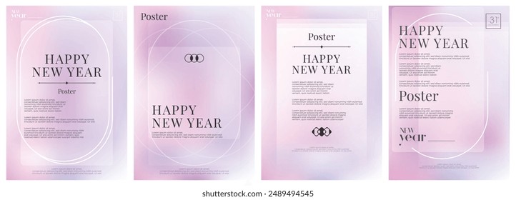 Set of invitation posters for a New Year celebration. Premium vector design for flyers, greeting cards and invitation covers.