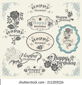 Set of invitation vintage design elements