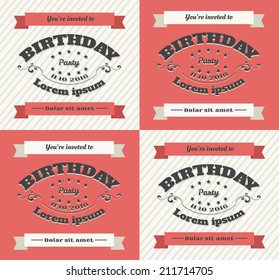 Set of invitation vintage design elements