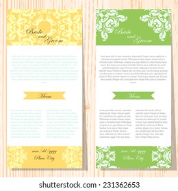 Set of invitations with abstract background