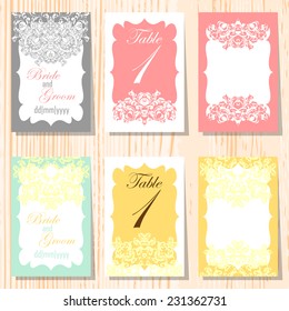 Set of invitations with abstract background