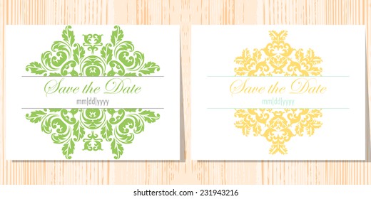 Set of invitations with abstract background