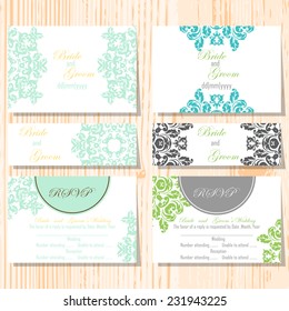 Set of invitations with abstract background