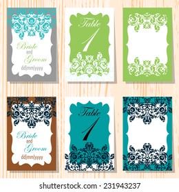 Set of invitations with abstract background