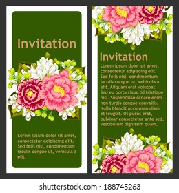 Set of invitations with floral background
