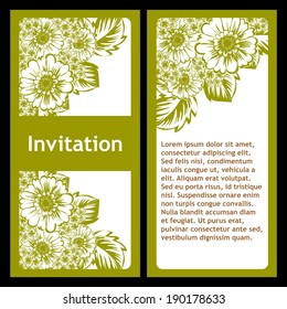 Set of invitations with floral background