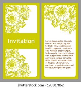 Set of invitations with floral background