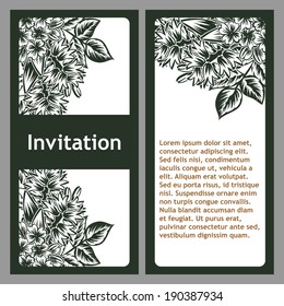 Set of invitations with floral background
