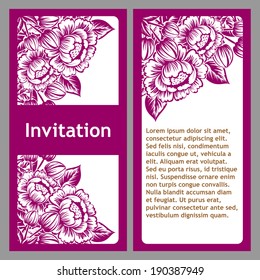 Set of invitations with floral background