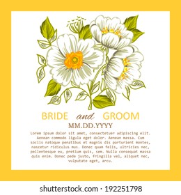 Set of invitations with floral background