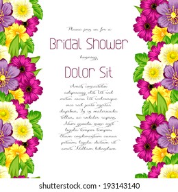 Set of invitations with floral background