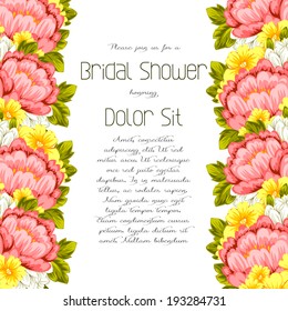 Set of invitations with floral background