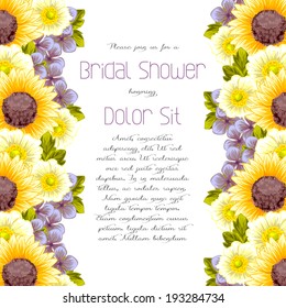 Set of invitations with floral background