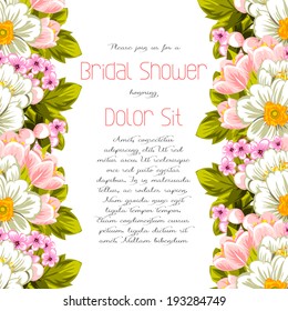 Set of invitations with floral background