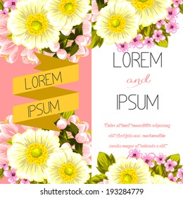 Set of invitations with floral background