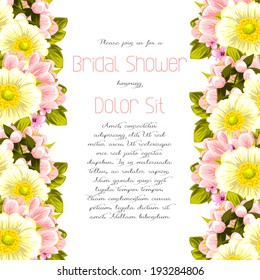 Set of invitations with floral background Set of invitations with floral background