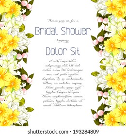 Set of invitations with floral background