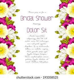 Set of invitations with floral background