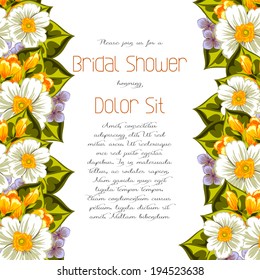 Set of invitations with floral background