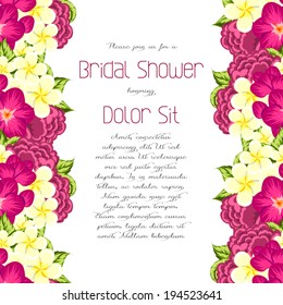 Set of invitations with floral background