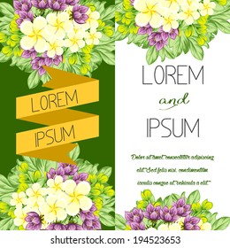 Set of invitations with floral background
