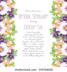 Set of invitations with floral background