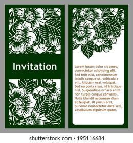 Set of invitations with floral background