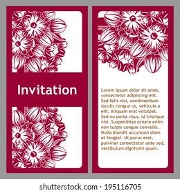 Set of invitations with floral background