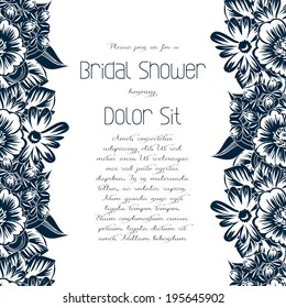 Set of invitations with floral background