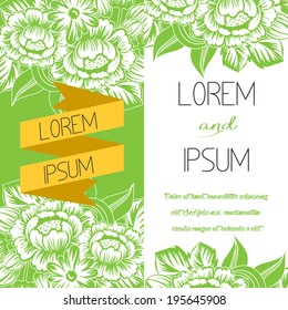 Set of invitations with floral background