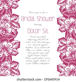 Set of invitations with floral background