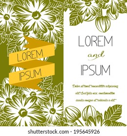 Set of invitations with floral background
