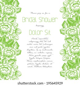 Set of invitations with floral background